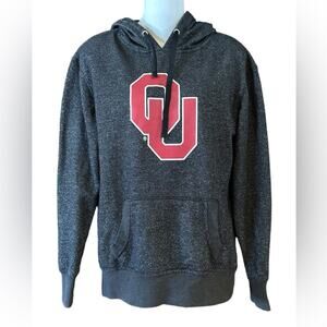 OU University of Oklahoma Women’s Size Medium Hoodie Dark Gray w/silver Thread.